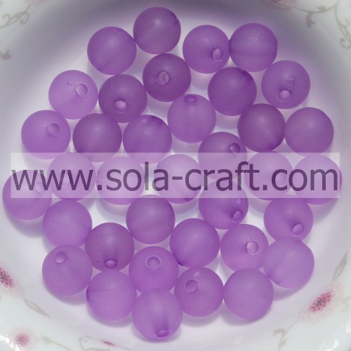 Good Acrylic Material Purple 8MM Fashion Polish Finish Round Handmade Beads