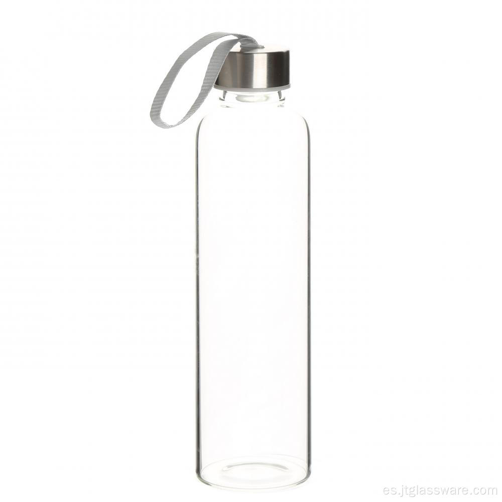 Botella de agua de vidrio pyrex de transporte seguro para deportista