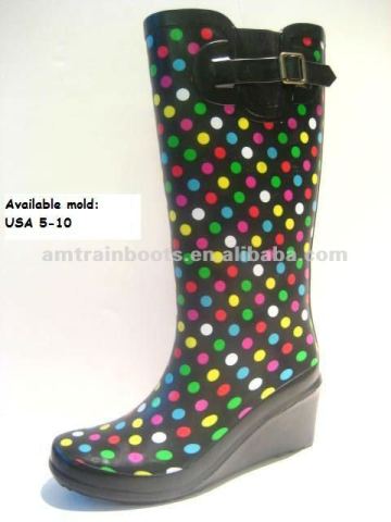 High heel rain boots