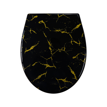 Duroplast Woilet Seat Soft Close Black Marble