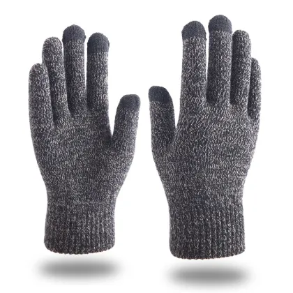 Custom Logo Acrylic Knitted Mittens with Touch Screen Gloves