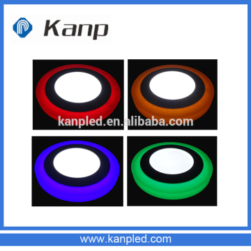 12W Two Color Round Ultra Slim Blue Edge Lit Wall Decorative Led Panel Downlight