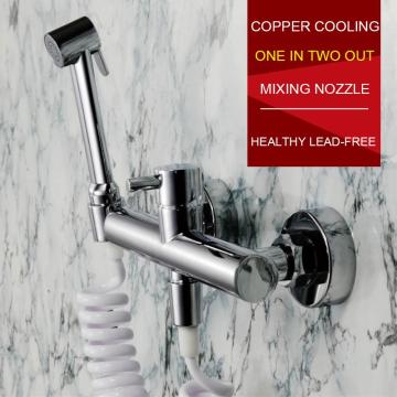 Bathroom accessories full copper cold and hot bidet sprayer set