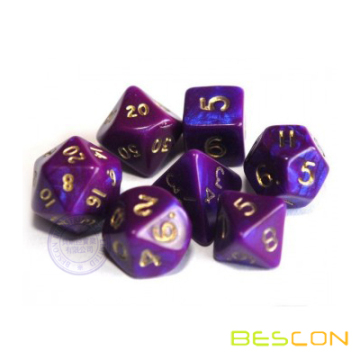 Poly Dice Set of 7, Pearl Purple, D4 D6 D8 D10 D12 D20 D00