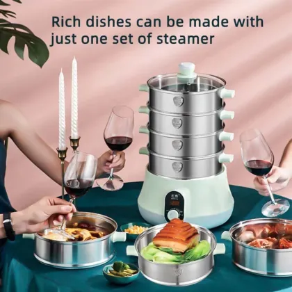 Multi-function 3 Layer Stainless Steel Steamer Electric Pot for Food Cooking