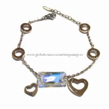 Swarovski Crystal Stainless Steel Bracelet, Measures 18mm