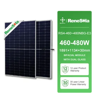 Renesola High-Power Solar Panels: 460W to 480W MBB Monocrystalline Perc Modules with Bifacial Dual Glass Technology
