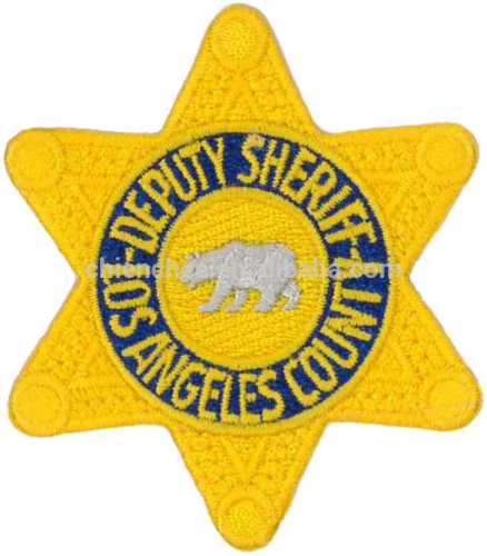 Embroidered Patches - Plastic/PVC DEPUTY SHERIFF STAR Gold Badge (Patch/Emblem/Badge/Label/Crest/Insignia)