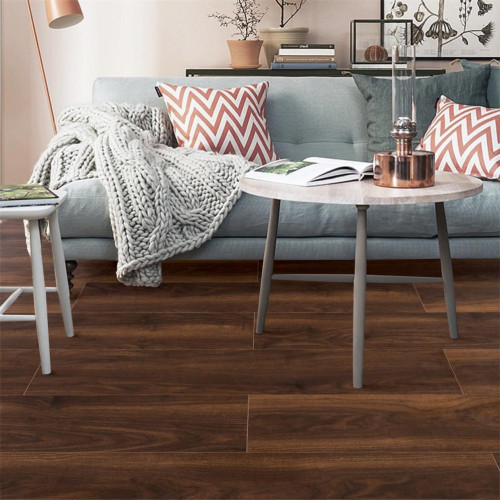 Haga clic en Bloqueo Dark Brown Walnut Laminate Floor