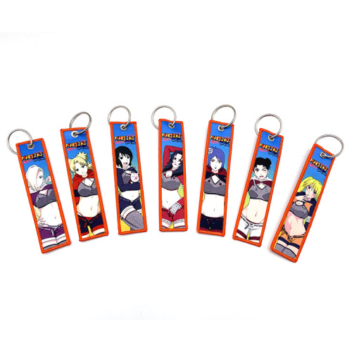 Custom Anime Jet Keychain Fabric Woven Tag Keychain