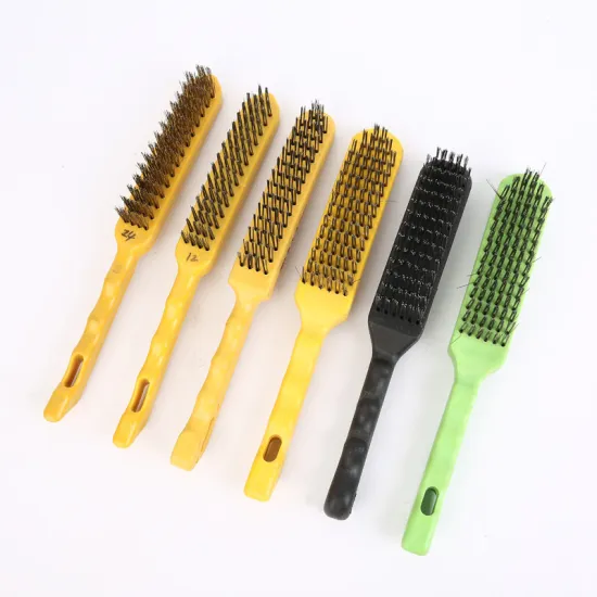 Hot Selling 6 Row Rust Removal Steel Wire Brush with Plastic Handle