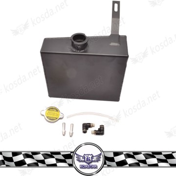 New Arrival Polished Aluminum 2JZ Radiator Black Coolant Overflow Expansion Tank Reservoir Kit