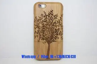 Life Tree Pattern Real Bamboo Wood Cell Phone Cases For Iph