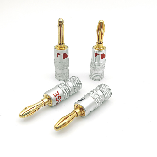 Gold Plated 4mm Audio Speaker Banana Plug Connector