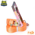 Orange Polyester Cargo Lashing Ratchet Strap Belt For Wholesale