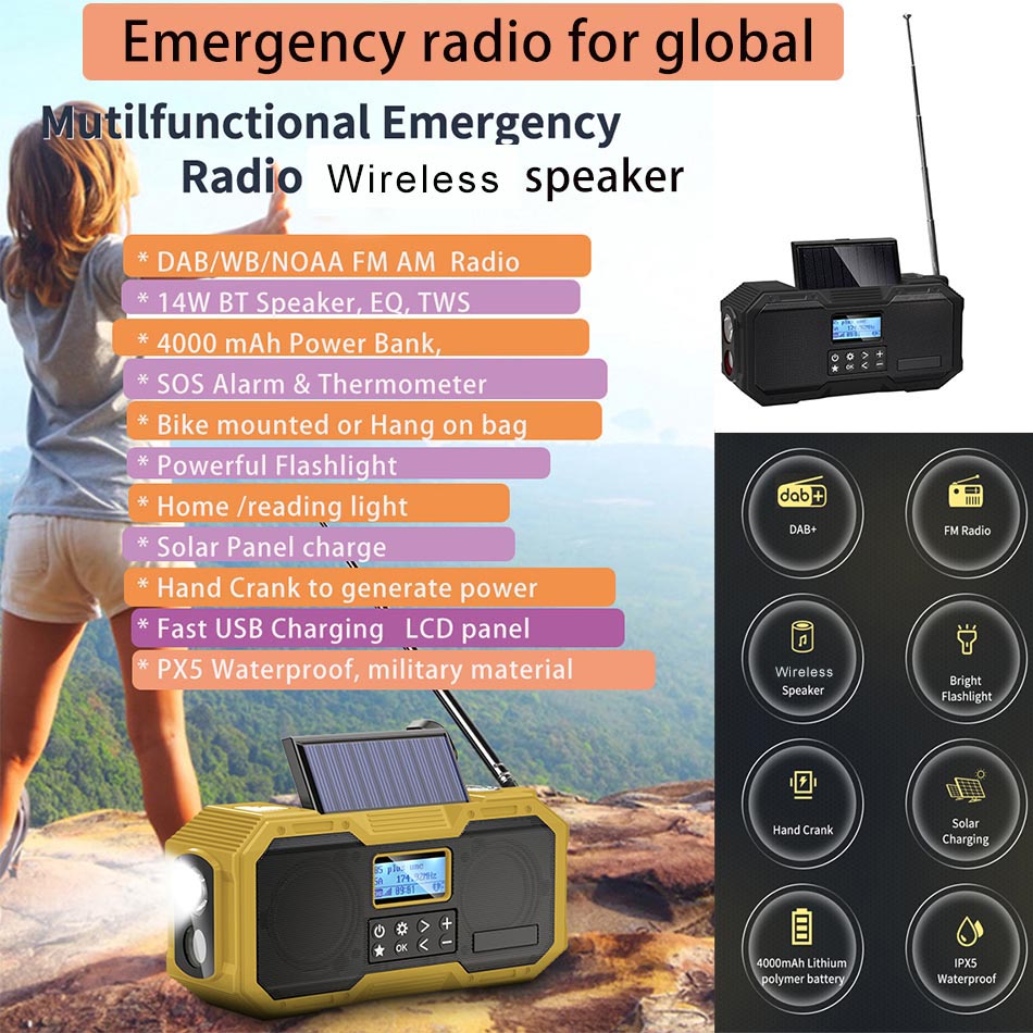 DF588 Multi Solar Loa Dab FM Radio