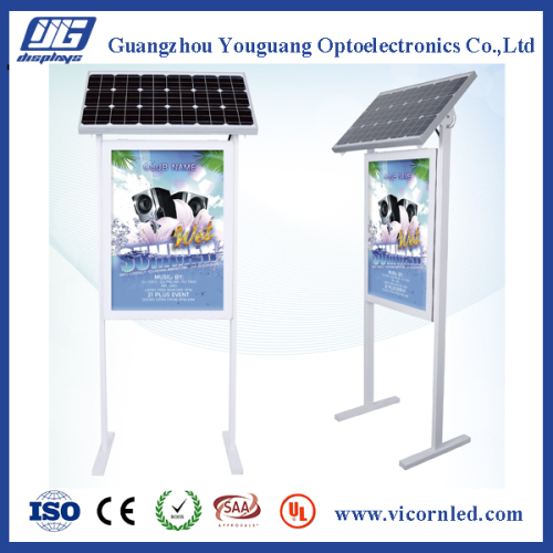 Outdoor Solar Power LED light box; waterproof advertising LED Light box