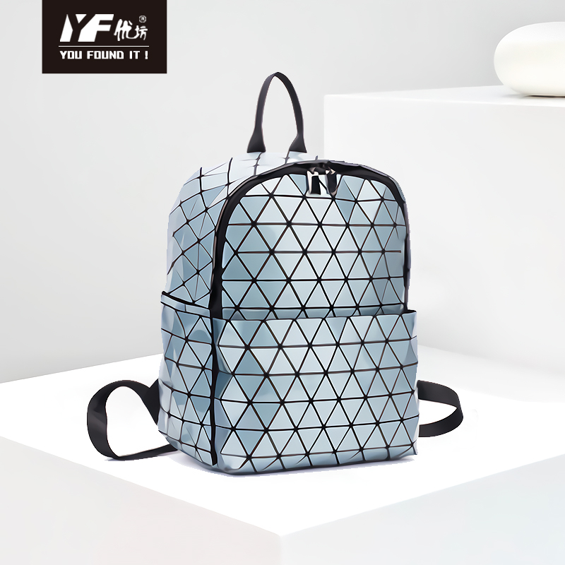 Benutzerdefinierte geometrische geometrische Rucksack -Diamantgitter -Reisebeutel wasserdichtem Rucksack für die Schule Neuer Mode geometrischer Rucksack