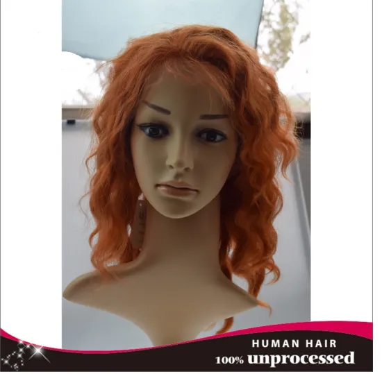 Factory Price Brazilian Virgin Hair Full Lace Wig Human Body Wave Orange Doll Hair Wigs With Baby Hair