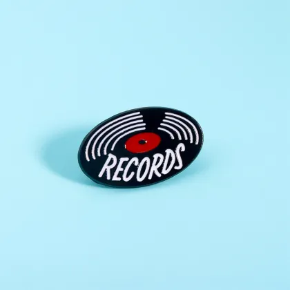 Retro Flower Gramophone Enamel Pin