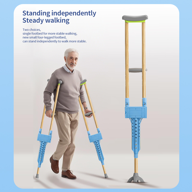 Young People's Double Young Handsome Foldable Auxiliary Crutches Rehabilitation Therapy Supplies for Fractures5