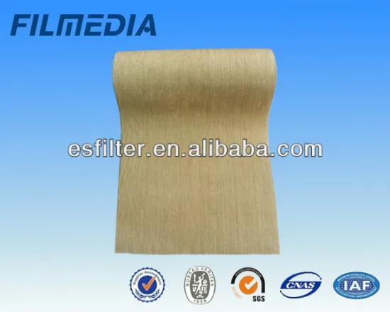 Aramid needle felt for industrial dust collection