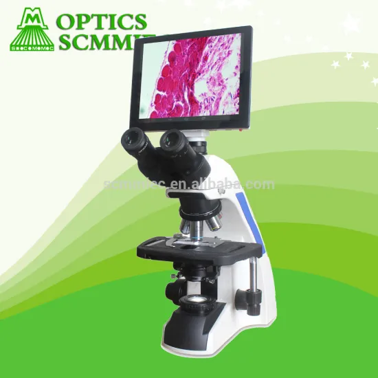 2000X Plan Infinity Laboratory Trinocular Compound Microscope with LCD Touch Pad Screen