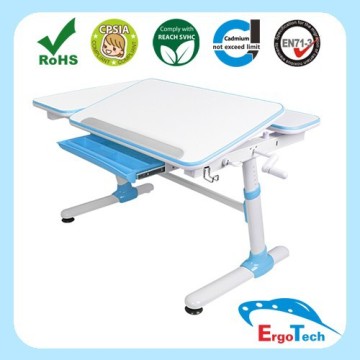 Metal Blue Height Adjustable Student Desk and Chair E502