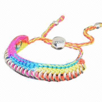 Leather bracelet, made of alloy, small orders are welcome, nickel- and lead-free