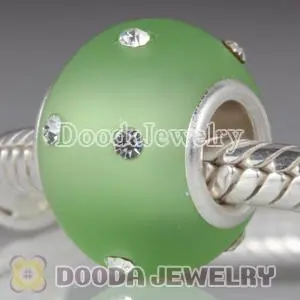Fashion European Beads| European Glass Beads| Kera Glass Beads With Swarovski Crystal Accent 