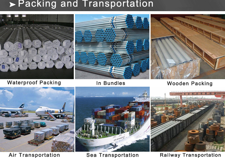 galvanized pipe packing and transportation