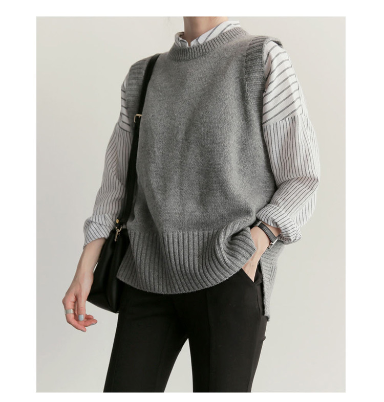 Pull sans manches basique de base des femmes