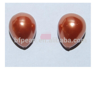 12-15mm orange raindrop loose shell pearl