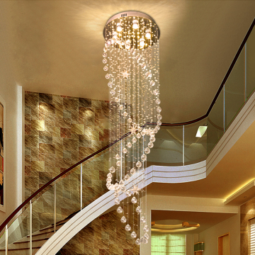 Spiral Design K9 Crystal Chandeliers for Villas and Hotels