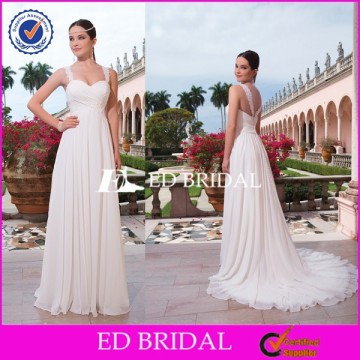 CE1258 Cheap Made In China Lace Strap Chiffon Empire Waist Maternity Wedding Dresses