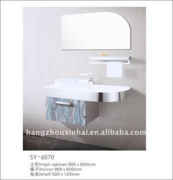 wall mounted small nice slim simple modern design S.S. bathroom cabinet vanity furniture
