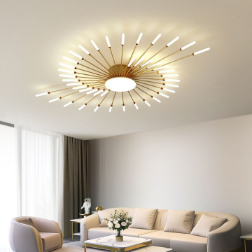 Modern Gold and Black LED Ceiling Light for Living Room and Bedroom