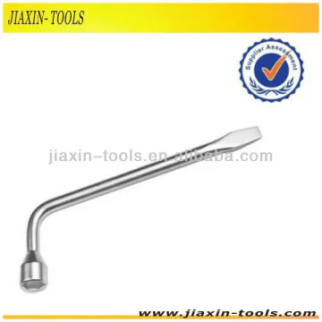 Matt Surface L type wheel nut socket wrench with Crowbar