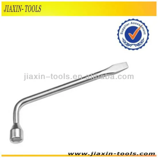 Matt Surface L type wheel nut socket wrench with Crowbar