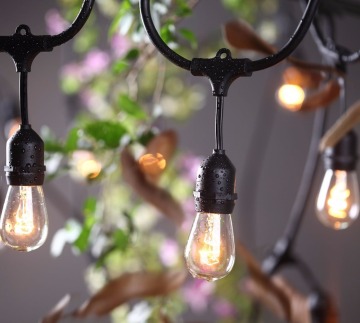 Weatherproof Vintage Patio Bistro Party Lights S14 Outdoor Hanging Socket String
