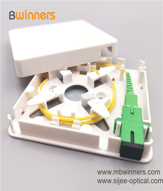 1 แกนไฟเบอร์ผนังซ็อกเก็ตแผงไฟเบอร์ออฟติคัล FTTH กล่องเลิกจ้าง