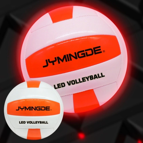 Leather rechargeable led glow in dark light volleyball