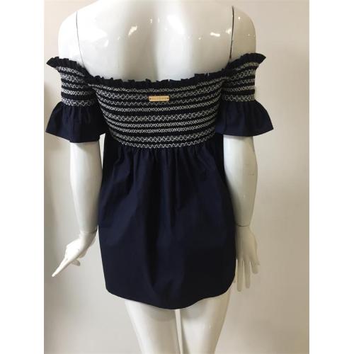 Smocking Solid Cotton Blouse