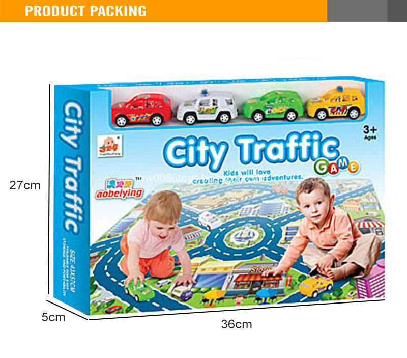 city traffic kids play mat