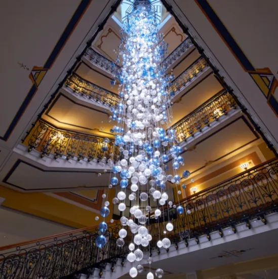 Custom large special-shaped hotel lobby chandelier