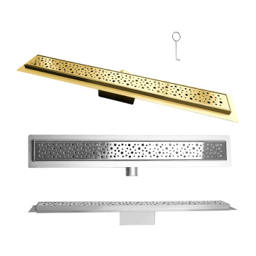Drain drain linear kamar mandi mewah wadah -sikat emas 18 "kamar mandi