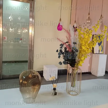 Nordic Retro restaurant colorful glass pendant lights