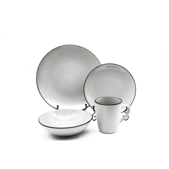 Simple style ceramic dinnerware set flat