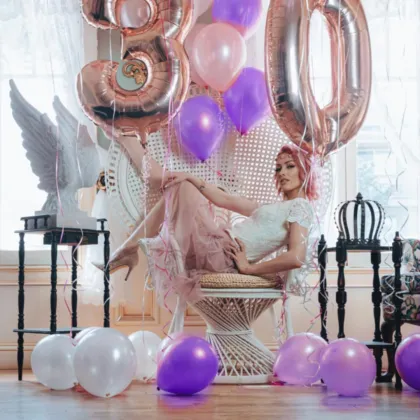 Purple pearl latex balloon