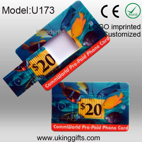 Mini Palstic Credit Card USB Flash Pen Drive with Full Color Printing